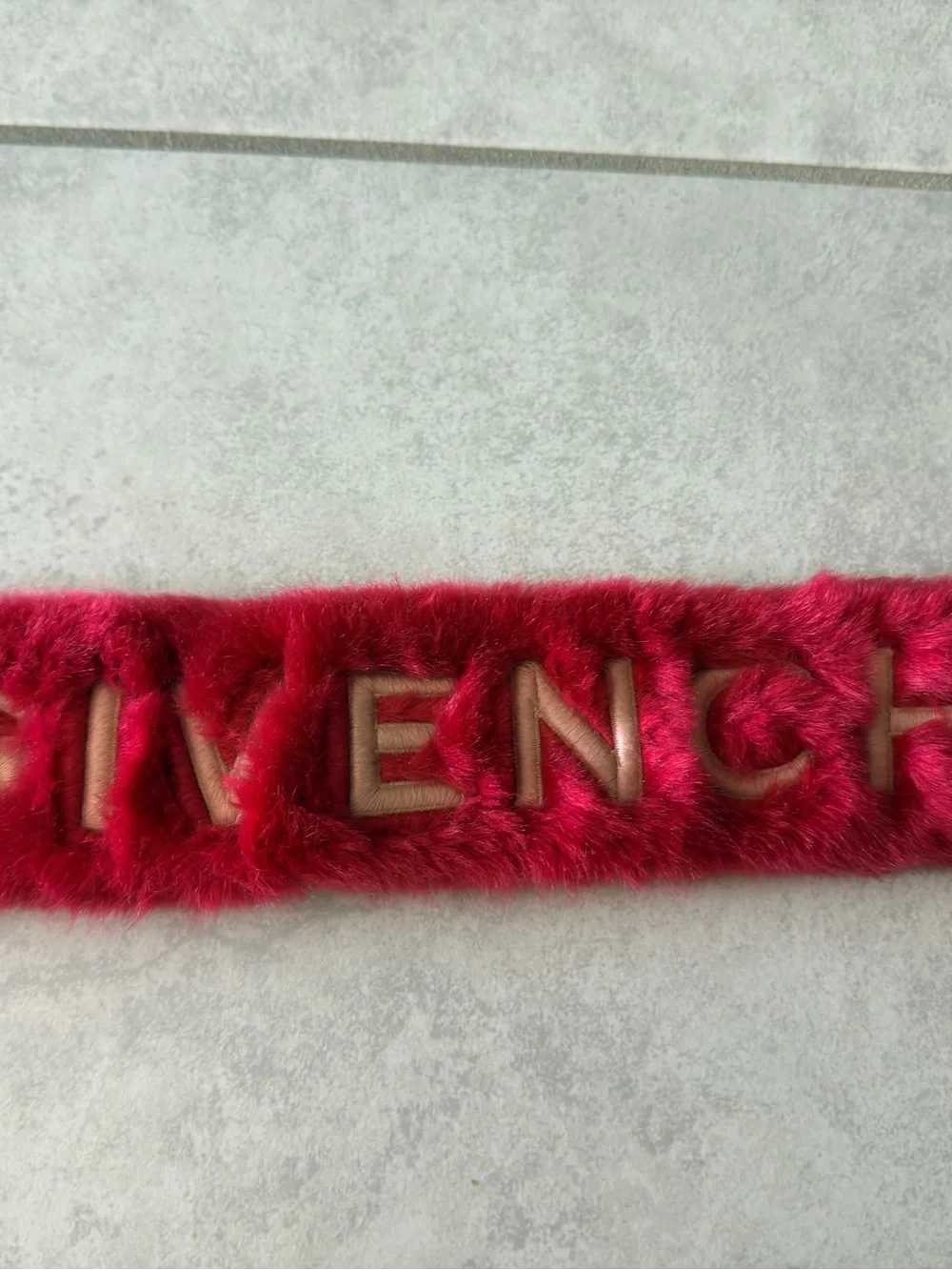 Givenchy Hot Pink/Red  Faux Fur Purse Strap Cover